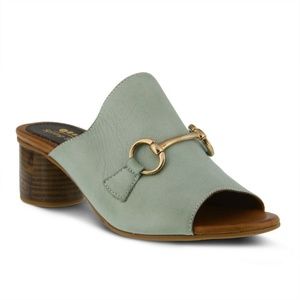SPRING STEP DEISYLUV MINT LEATHER SLIDE SANDAL